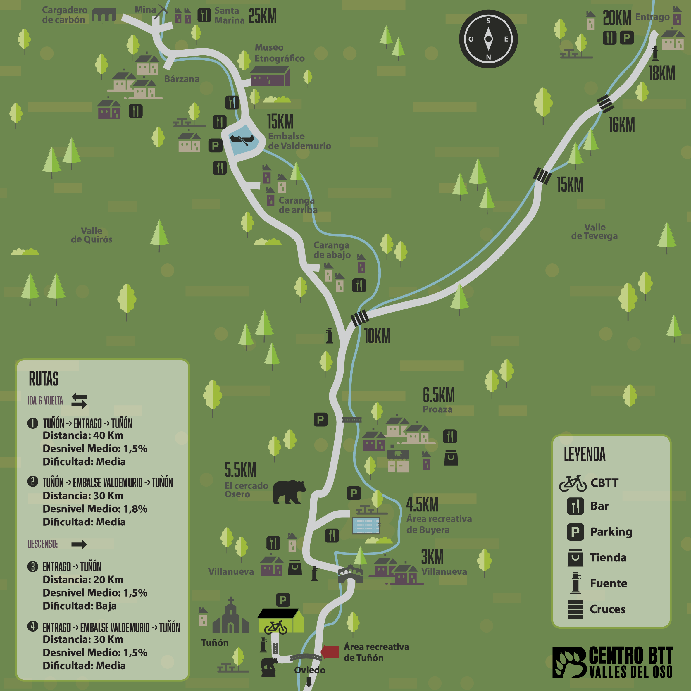 mapa senda del oso